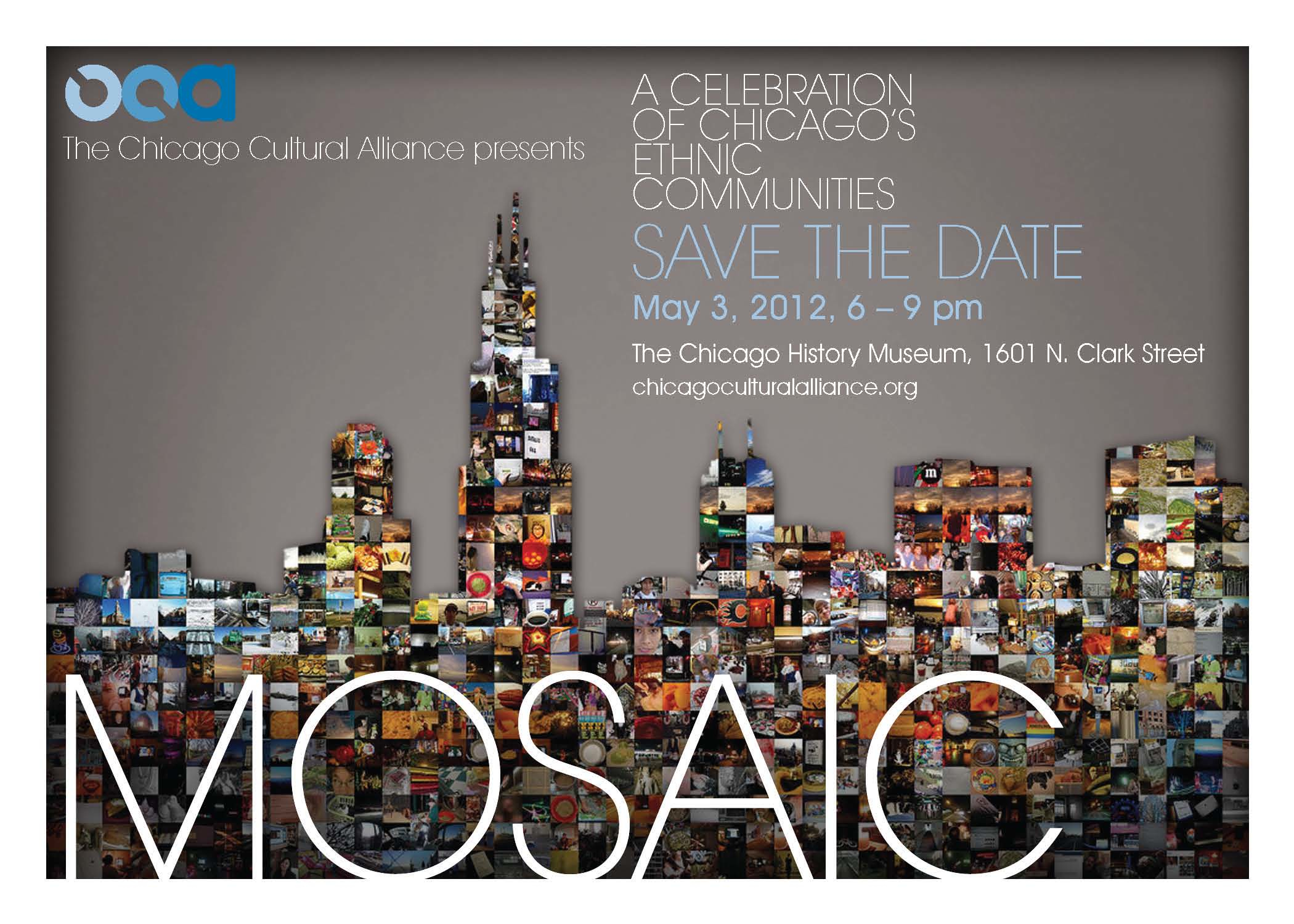 Save the Date:  MOSAIC 2012 – Thurs. May 3, 2012 6pm-9pm at Chicago History Museum
