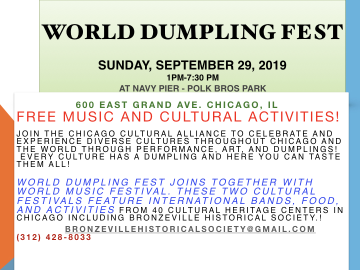 World Dumpling Fest – Sun. Sept. 29, 2019 1PM – 7:30PM