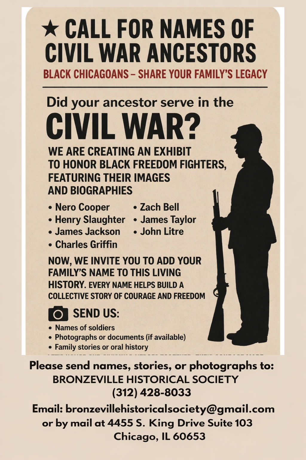 Call for Names of African American Civil War Soldiers